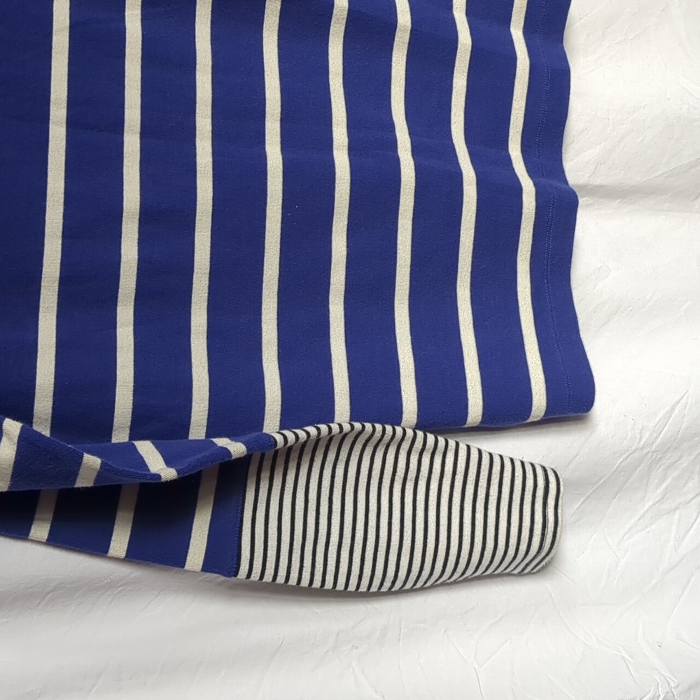 Banana Republic striped Blue black and White Women's Top large - Picture 2 of 7